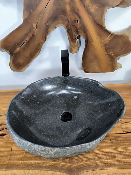 Раковина из речного камня RS-66690 57х45х15 из натурального камня