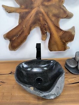 Раковина из речного камня RS-66316 42х35х15 из натурального камня