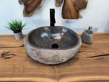 Раковина из речного камня RS-65770 44х36х15 из натурального камня