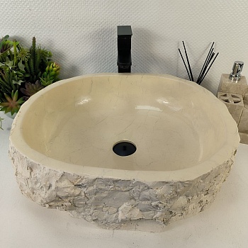 Раковина из мрамора Erozy Cream EM-65552 52*46*16 из натурального камня