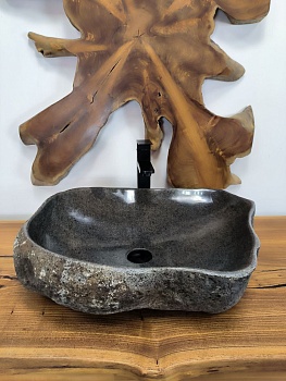 Раковина из речного камня RS-66526 63х44х15 из натурального камня