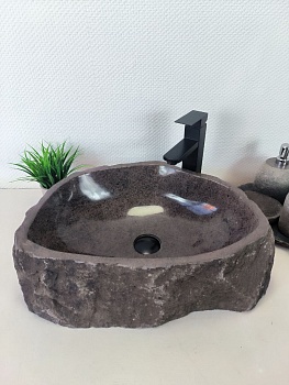 Раковина из речного камня RS-66196 53х38х16 из натурального камня