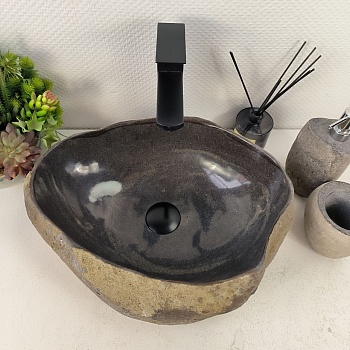 Раковина из речного камня RS-65591 45*33*15 из натурального камня