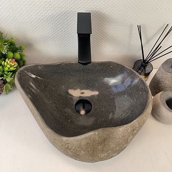 Раковина из речного камня RS-65373 46*33*15 из натурального камня