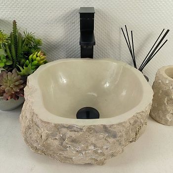 Раковина из мрамора Erozy Cream EM-65573 33*30*15 из натурального камня