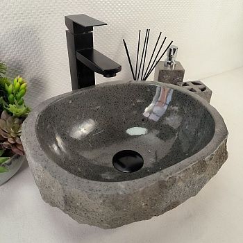 Раковина из андезита Erozy Grey EA-65562 36*31*15 из натурального камня