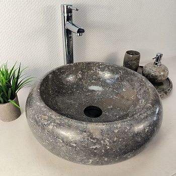 Раковина из мрамора Donut Grey DM-66091 45х45х15 из натурального камня