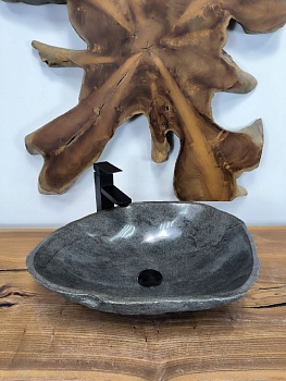 Раковина из речного камня RS-66574 54х39х15 из натурального камня