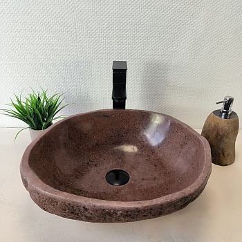 Раковина из речного камня RS-66034 44х42х15 из натурального камня