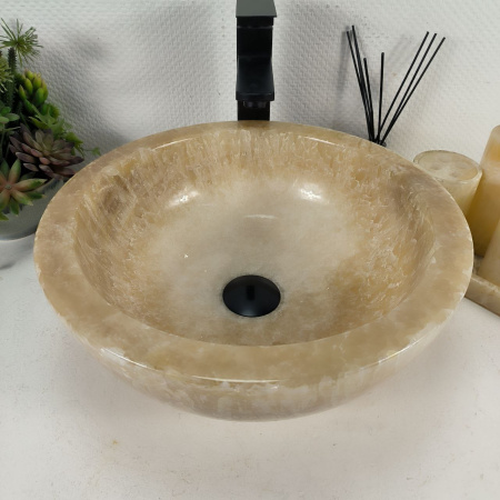 Каменная раковина из оникса Bowl Yellow BO-04397 (40*40*15) 0196 из натурального камня