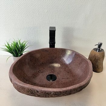 Раковина из речного камня RS-66034 44х42х15 из натурального камня