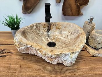 Раковина из окаменелого дерева OD-65688 50х40х15 из натурального камня