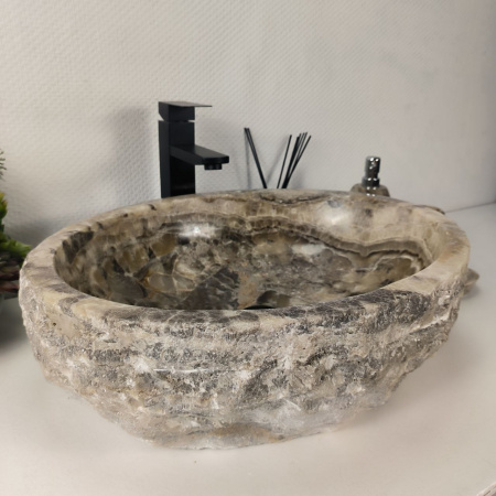 Каменная раковина из оникса Erozy Grey EO-04286 (52*42*16) 0156 из натурального камня