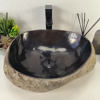 Раковина из речного камня RS-65395 50*42*15 из натурального камня