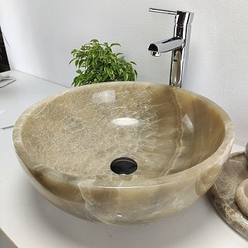 Раковина из оникса Bowl Grey BO-61040 45*45*17 из натурального камня