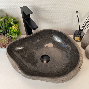 Раковина из речного камня RS-65375 48*38*14 из натурального камня