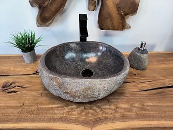 Раковина из речного камня RS-65770 44х36х15 из натурального камня