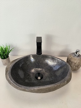 Раковина из речного камня RS-66000 50х33х15 из натурального камня