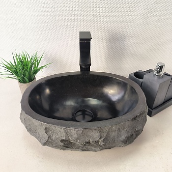 Раковина из андезита Erozy Black EA-66106 42*31*15  из натурального камня