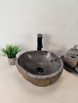 Раковина из речного камня RS-65983 36х34х15 из натурального камня