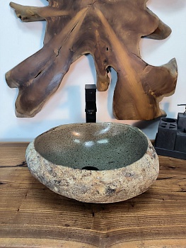Раковина из речного камня RS-66753 39х35х15 из натурального камня