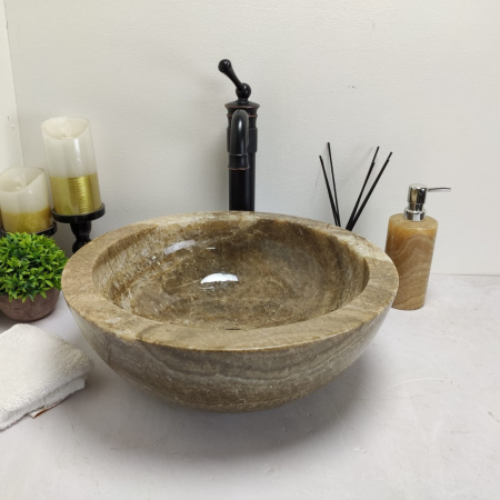 Раковина из оникса Bowl Grey Sink Tinpotish Small BO-00606 (3cm) (40*40*15см)