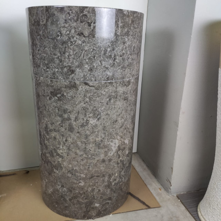 Раковина напольная из мрамора Silinder Full Polish Grey MN-0400 (50*50*90)