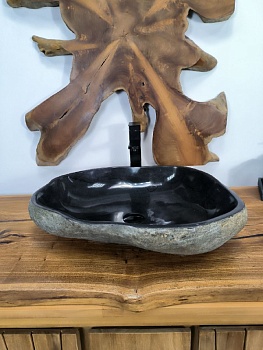 Раковина из речного камня RS-66680 57х44х14 из натурального камня