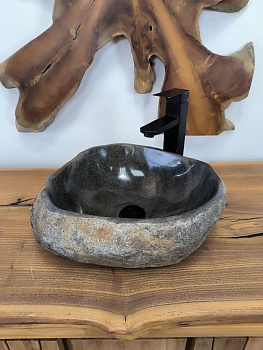 Раковина из речного камня RS-66312 38х36х14 из натурального камня