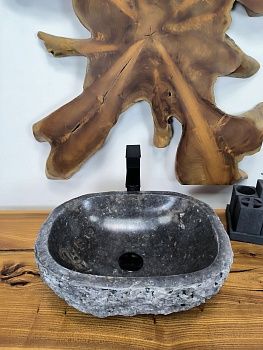 Раковина из мрамора Erozy Black EM-66218 46х37х16 из натурального камня