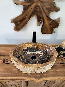 Раковина из окаменелого дерева OD-65889 58х39х15 из натурального камня