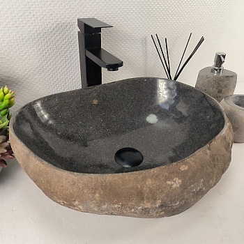 Раковина из речного камня RS-65449 45*34*15 из натурального камня