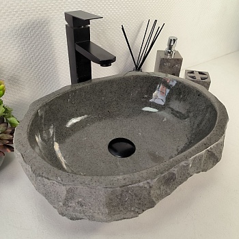Раковина из андезита Erozy Grey EA-65561 46*34*14 из натурального камня