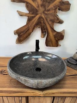 Раковина из речного камня RS-65878 58х48х15 из натурального камня