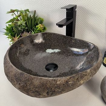 Раковина из речного камня RS-65417 42*39*15 из натурального камня