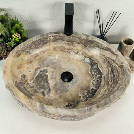 Каменная раковина из оникса Erozy Grey EO-04419 (58*46*16) 0158 из натурального камня