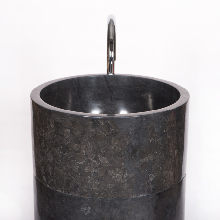 Раковина напольная из мрамора Silinder Full Polish Black MN-0398 (50*50*90)