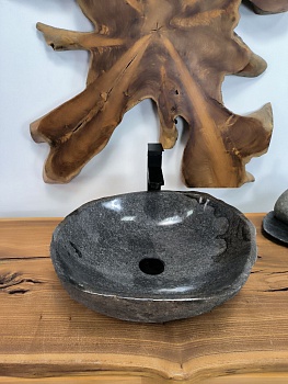 Раковина из речного камня RS-66432 48х42x16 из натурального камня