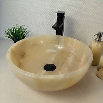 Раковина из оникса Bowl Yellow BO-66077 40*40*15 из натурального камня