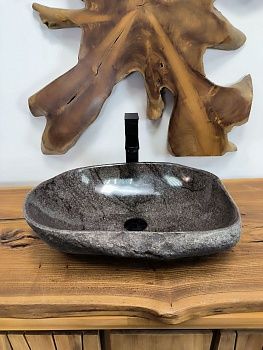 Раковина из речного камня RS-66513 52х38х15 из натурального камня