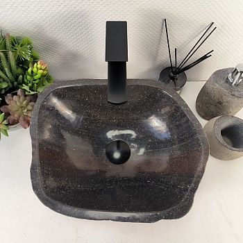 Раковина из речного камня RS-65429 40*33*15 из натурального камня