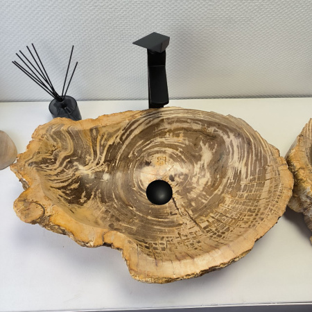 Раковина из окаменелого дерева ПАРА!! Fossil Basin OD-02334 (62*41*15) 0092