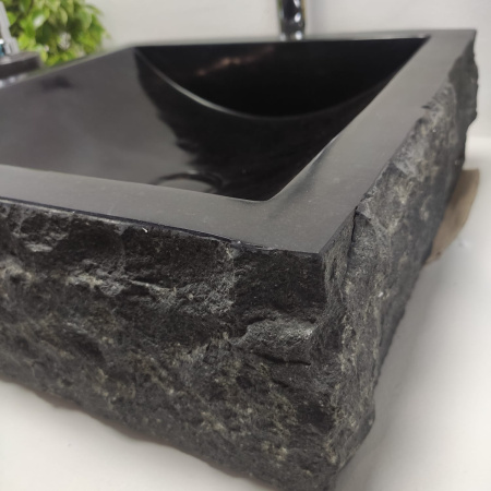 Раковина из камня Андезит Square black SA-00958 (40*40*13)