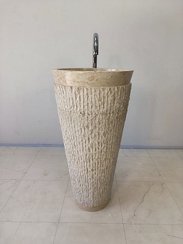 Раковина напольная из мрамора Pedestal Cream Marmo MN-65941 45х45х90 из натурального камня