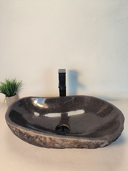 Раковина из речного камня RS-66777 57х38х13 из натурального камня