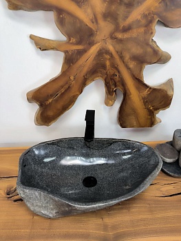 Раковина из речного камня RS-66323 62х36х16 из натурального камня