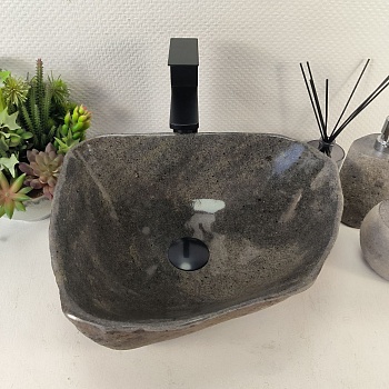 Раковина из речного камня RS-65461 42*36*15 из натурального камня