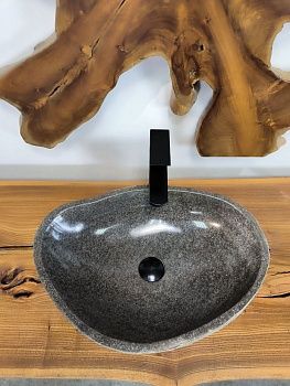 Раковина из речного камня RS-66510 53х37х15 из натурального камня