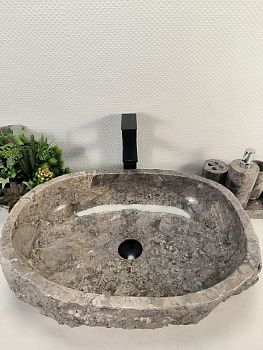 Раковина из мрамора Erozy Grey EM-65097 59*41*15 из натурального камня