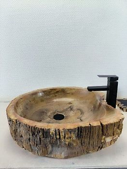 Раковина из окаменелого дерева OD-66226 58х50х15 из натурального камня